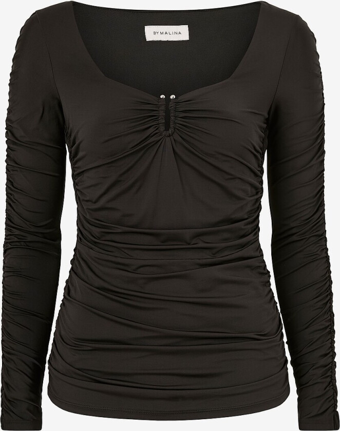 Topp Elle Heart Shaped Jersey Top - Svart