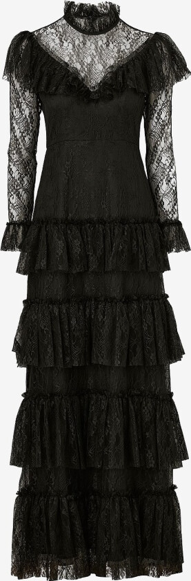 Maxikjole Joelle Long Sleeve Lace Maxi Dress - Svart