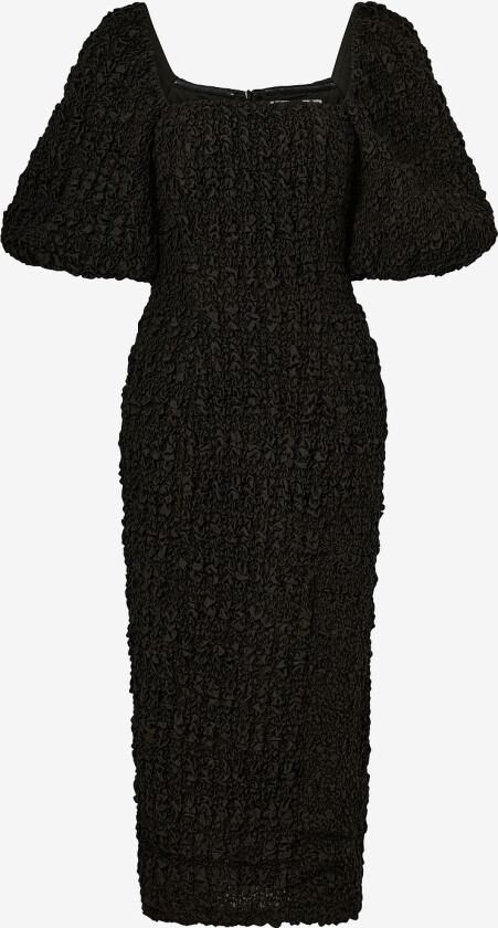 Kjole Carli Smocked Midi Dress - Svart