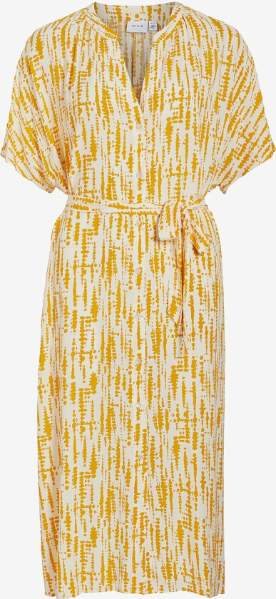 Kjole viPaya S/S Midi Caftan - Gul
