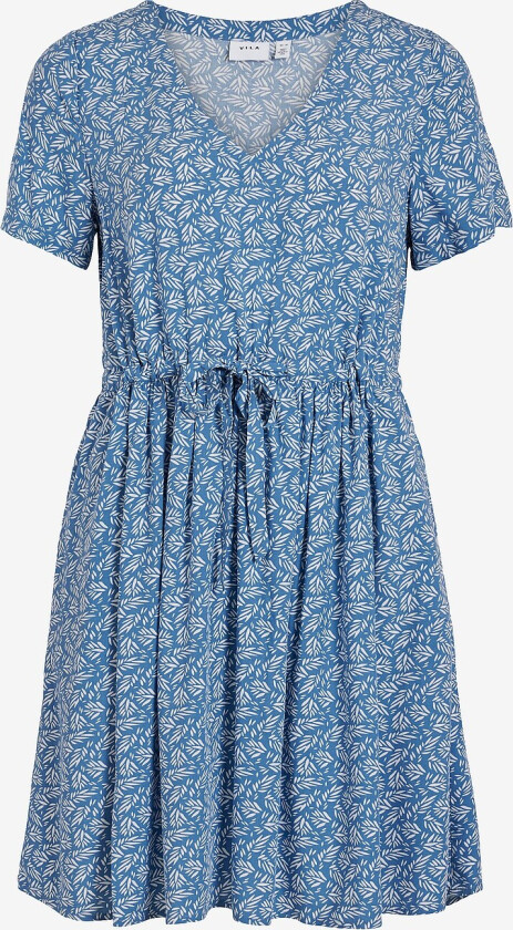 Kjole viLise Nua S/S V-neck Short Dress - Blå