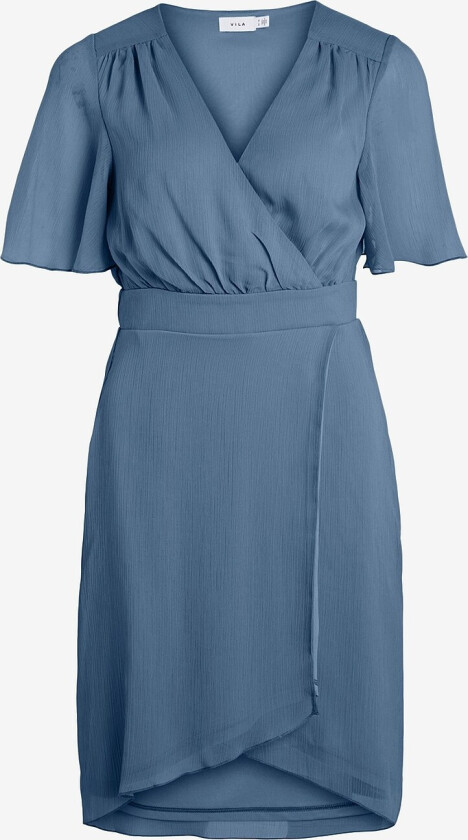 Kjole viRilla V-neck 2/4 Short Dress - Blå