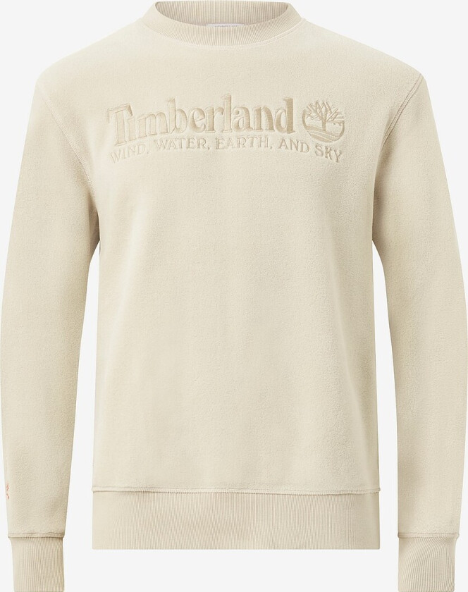 Genser Linear Logo Crew Neck S - Beige