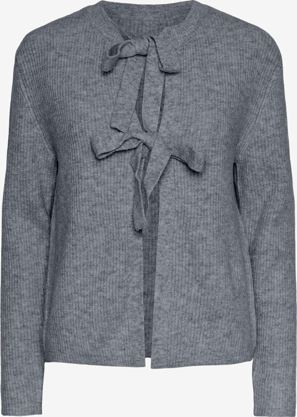 Kardigan pcSilly LS Reversible Tie Knit - Grå