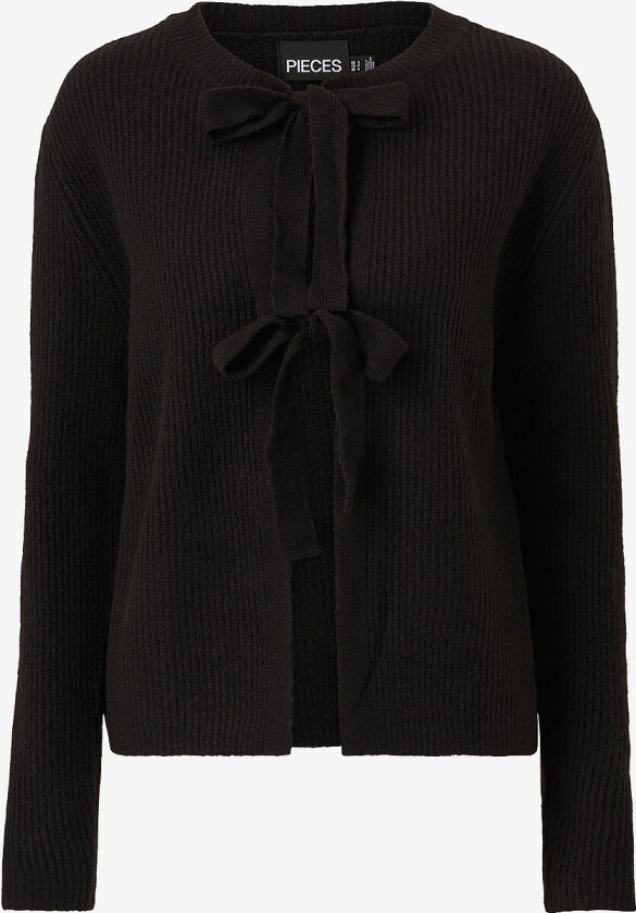 Kardigan pcSilly LS Reversible Tie Knit - Svart