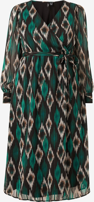 Kjole vmCedna L/S 7/8 Dress Wvn Btq Curve - Svart