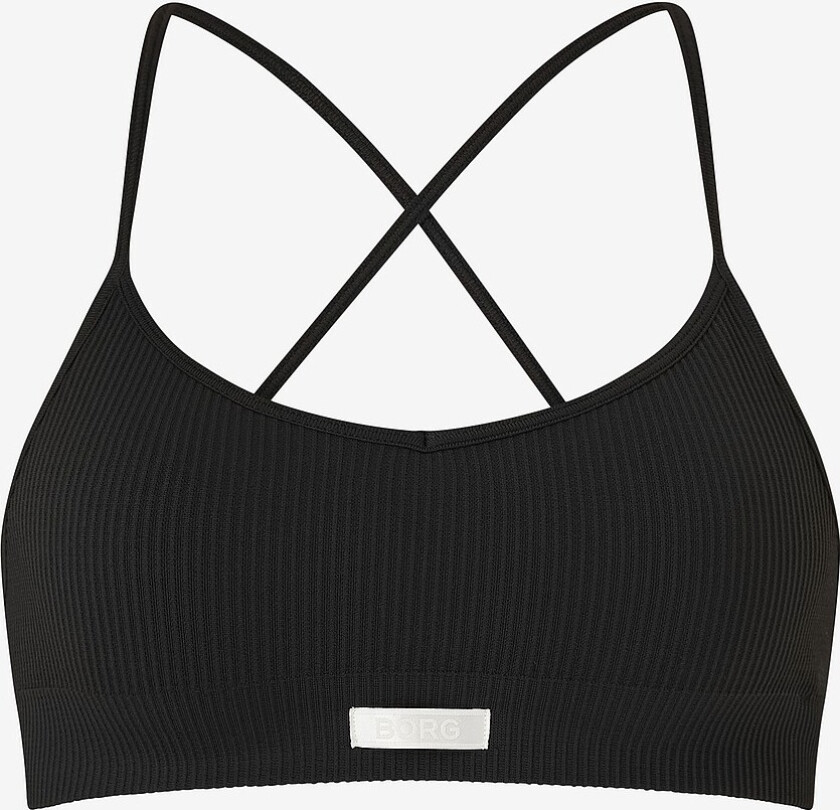 Sports-BH Studio Seamless Ribbed Strap Bra - Svart