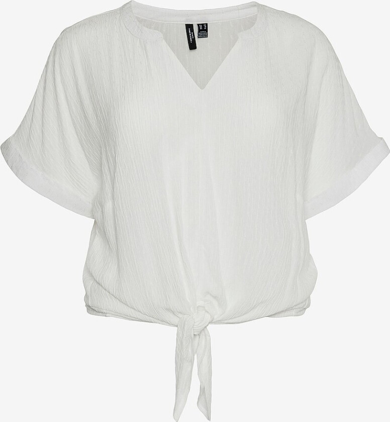 Topp vmcGabbi SS Tie Top Wvn Cur - Hvit