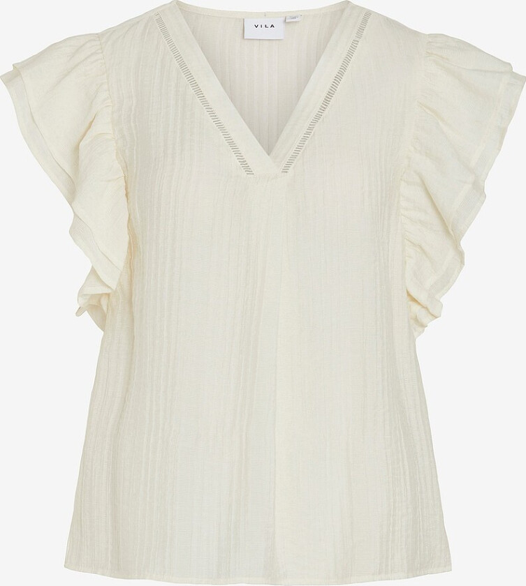 Topp viNille V-neck S/L Top - Beige