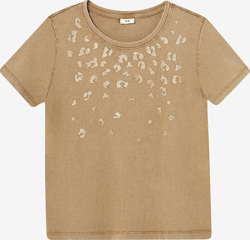 Topp jdyFarock S/S Glitter Print Top Jrs - Brun