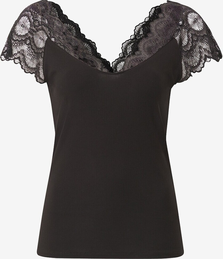 Topp viFlicka V-neck Cap Sleeve Top - Svart