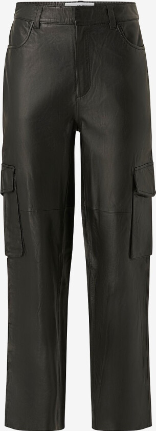 Skinnbukser slfKaisa HW Leather Pant - Svart