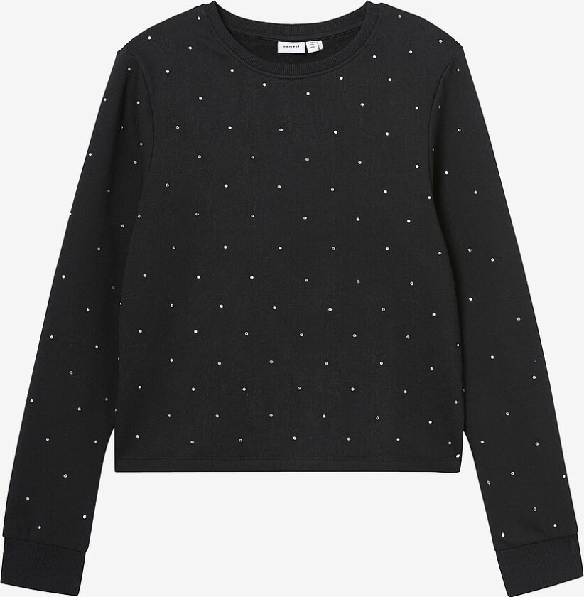 Collegegenser nkfRhinestones LS Short Sweat - Svart