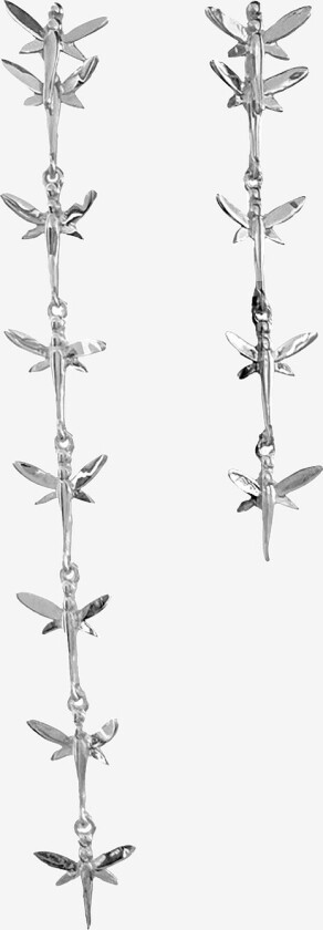 Bilde av Øredobber Dragonfly Long Earrings - Sølv