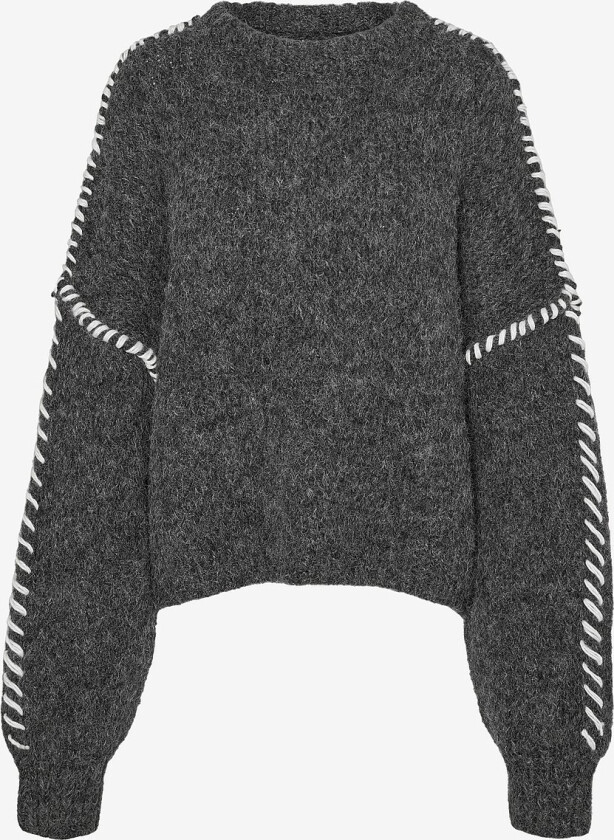 Genser vmZen LS O-neck Pullover - Grå