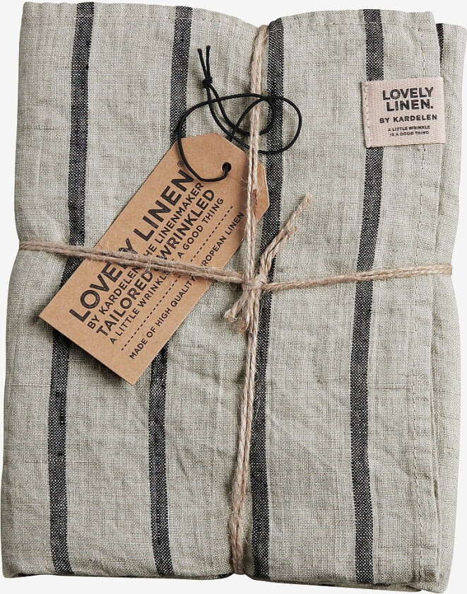 Kjøkkenhåndkle Misty i vasket lin - Svart