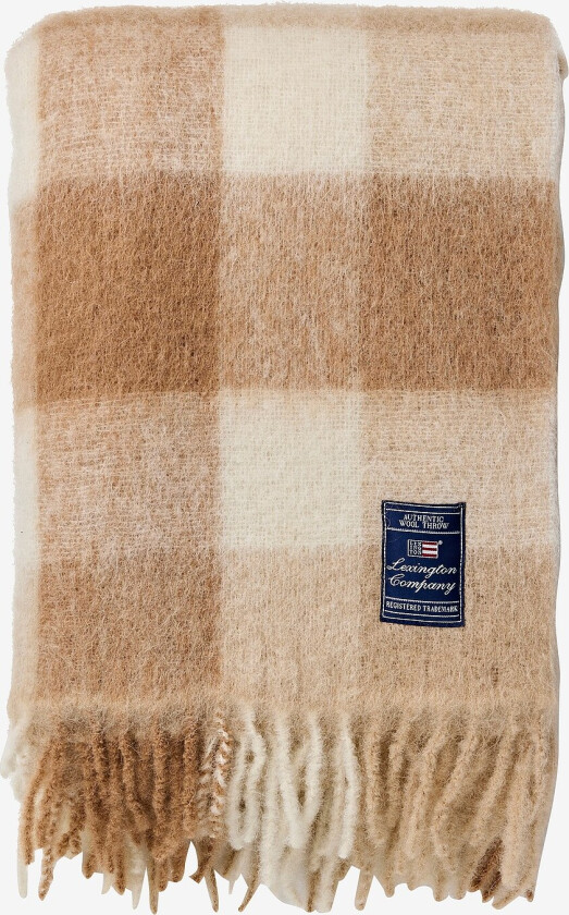 Pledd i mohairblanding - Beige