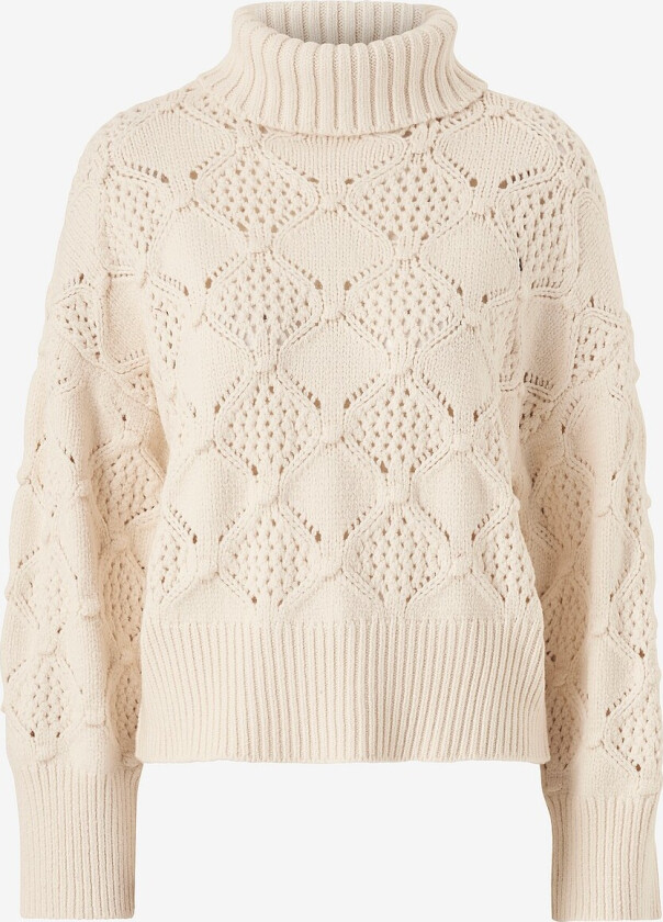 Genser viElino Highneck L/S Knit Top - Beige