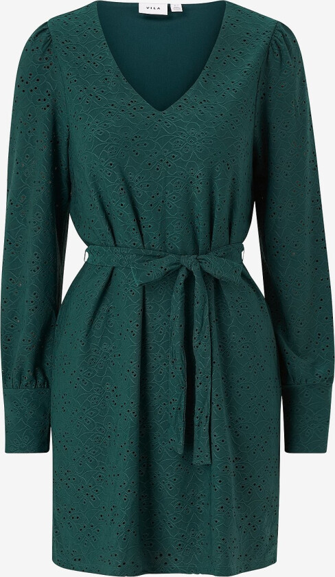 Kjole viPaulina V-neck L/S Short Dress - Grønn