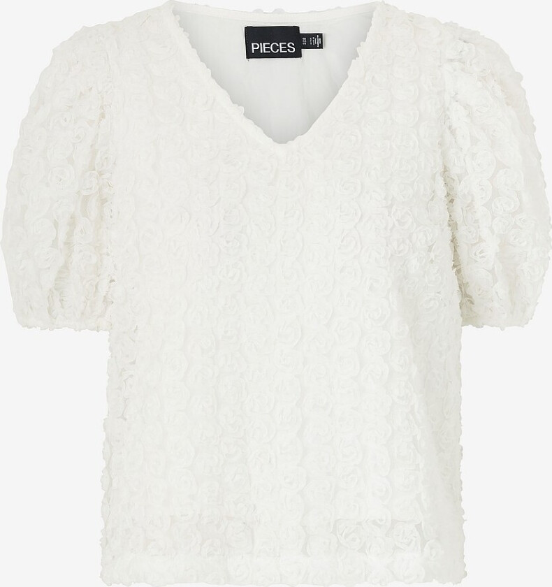 Topp pcNolia SS Top - Hvit