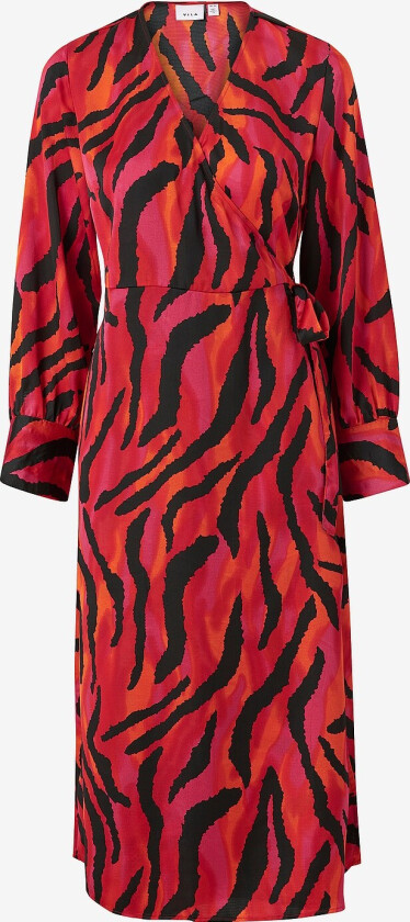 Omslagskjole viNaria L/s Wrap Midi Dress - Rød