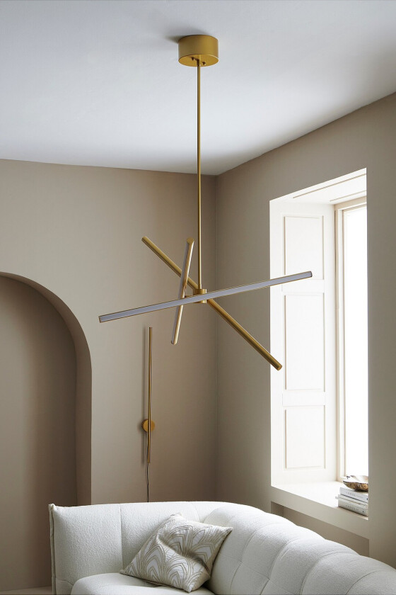 Taklampe Leon 3L - Messing