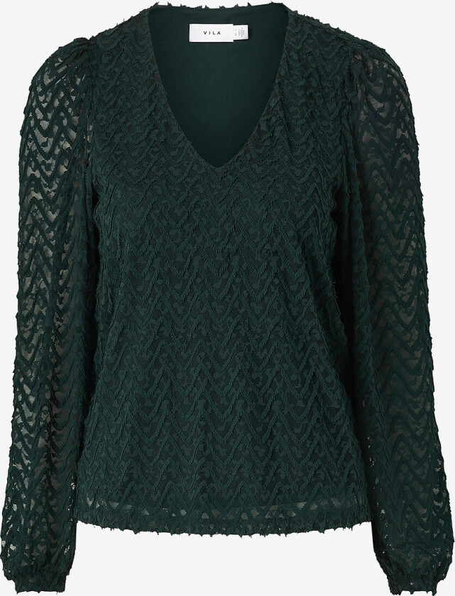 Topp viFary V-neck L/S Top - Blå