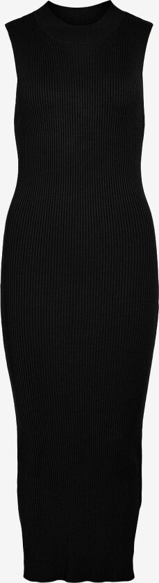 Kjole viStylie High-neck S/L Rib Knit Dre - Svart