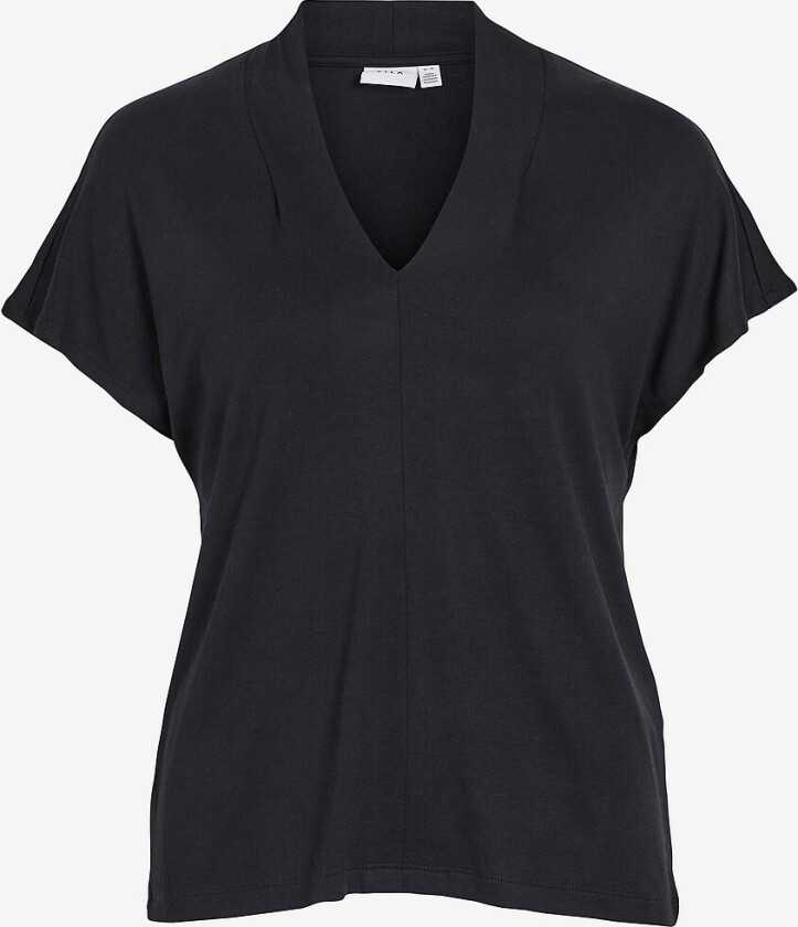 Topp viStraba V-neck S/L Top - Svart