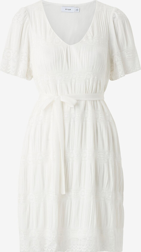 Kjole viLea V-neck S/S Dress - Beige