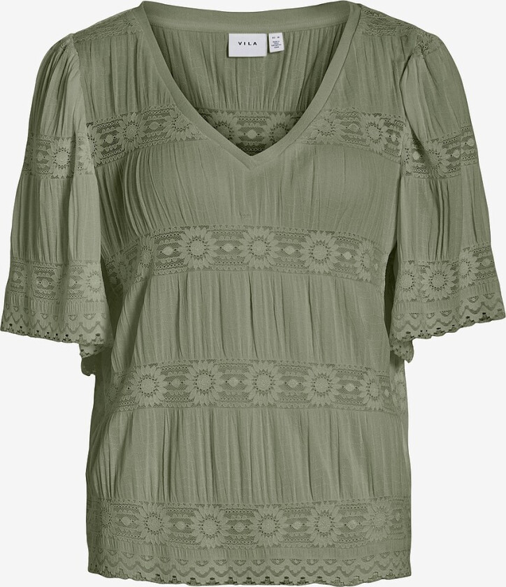 Topp viLea V-neck 2/4 Top - Grønn