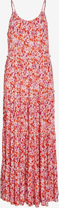 Kjole viMesa S/L Maxi Ruffle Dress - Rød