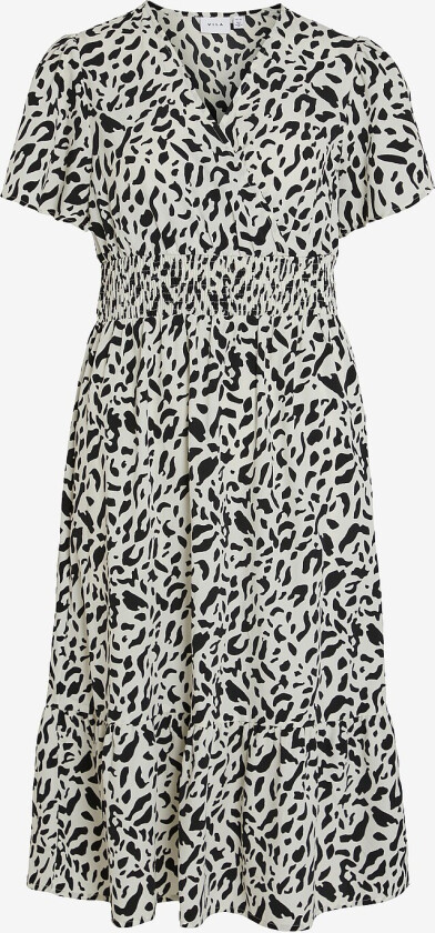 Kjole viMathilde S/S Smock Midi Dress - Beige