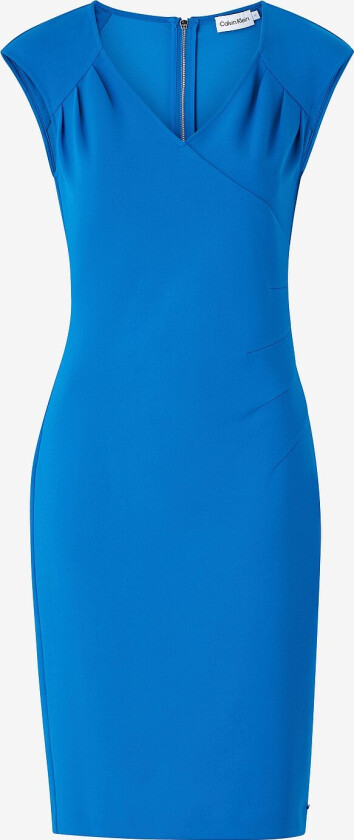 Kjole Scuba Crepe V Neck Drape Dress - Blå