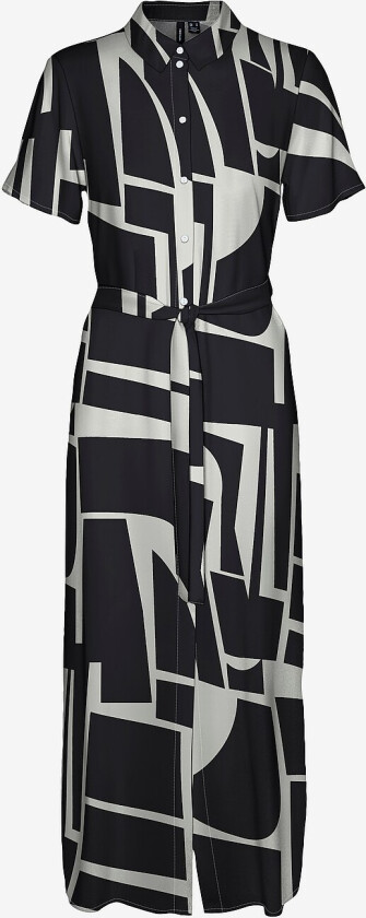 Skjortekjole vmCeasy Joy S/S Long Shirt Dress WV - Svart