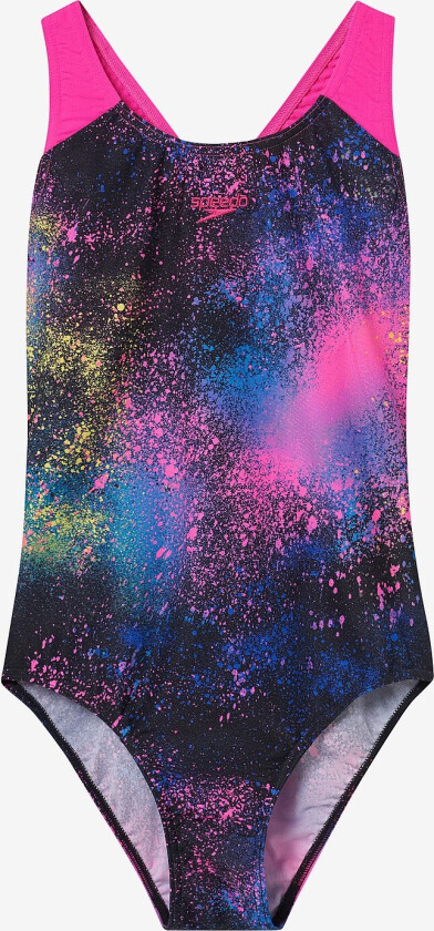 Badedrakt Girls Digital Allover Splashback - Svart