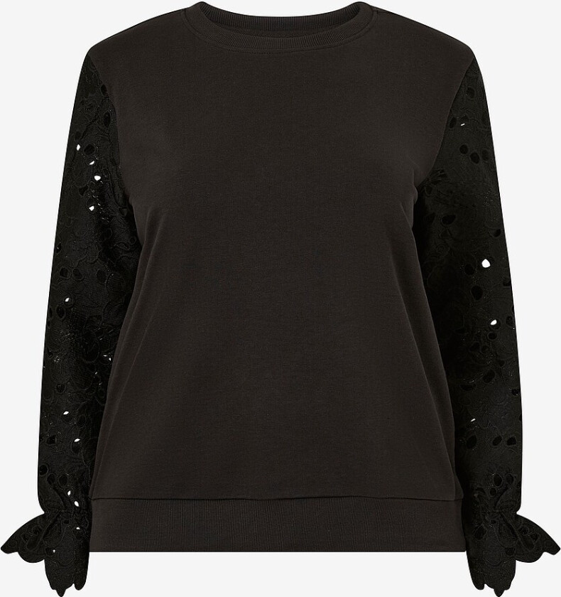 Collegegenser carWanted L/S Sleeve Lace Swt - Svart