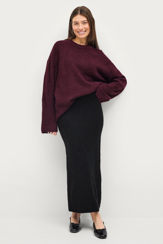 Maxi skjørt Knitted Maxi Skirt - Svart
