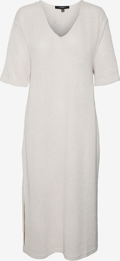 Kjole vmEddie 2/4 V-neck Calf Dress - Beige