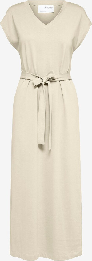 Maxikjole slfEssential SL V-neck Ankle Dress - Beige