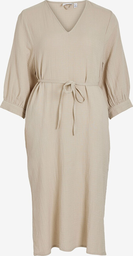 Kjole viLania 3/4 V-neck Midi Dress - Grå