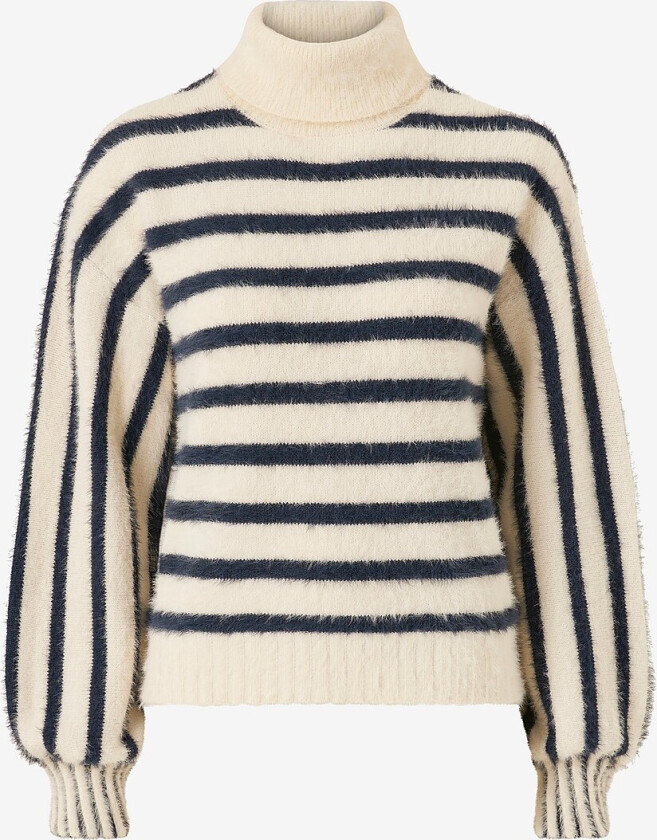 Genser pcSmia LS High Neck Knit - Hvit