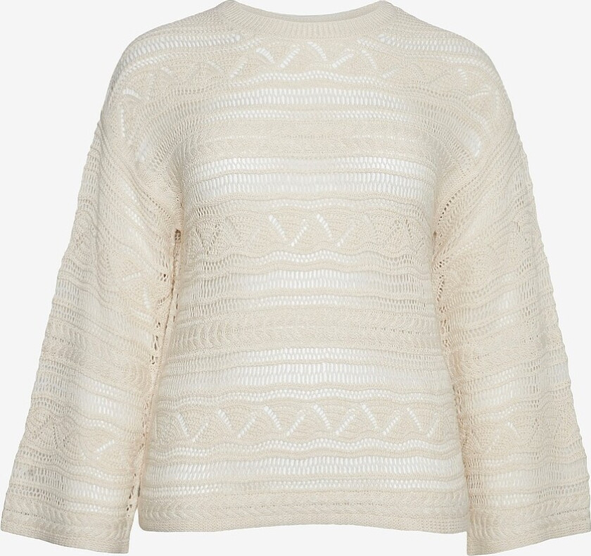 Genser vmClamar LS O-neck Pullover Curve - Beige