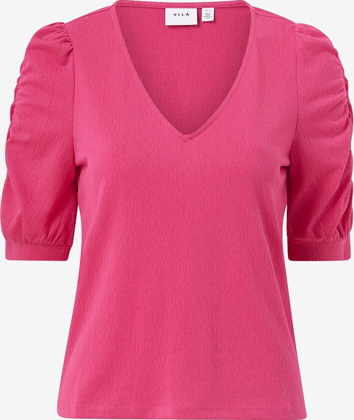 Topp viAsta V-neck S/S Top - Rosa