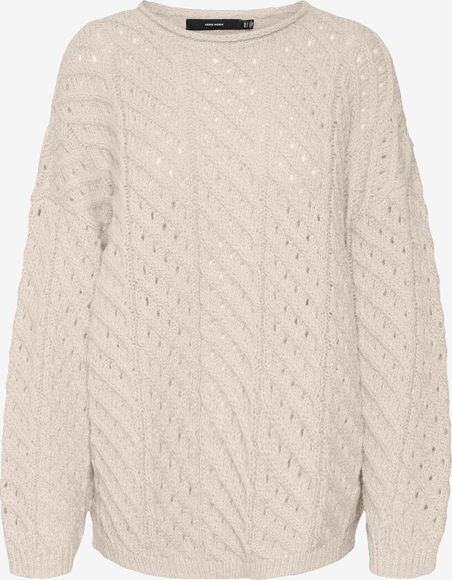 Genser vmHana LS O-neck Pullover - Beige