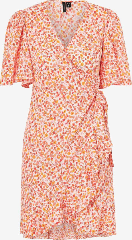 Omslagskjole vmEmma Henna SS Short Wrap Dress Wvn - Orange