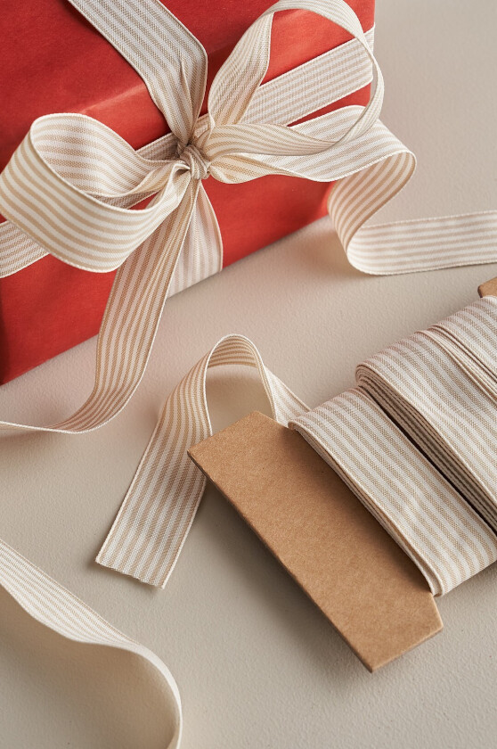 Gavebånd Stripe 20 m - Beige