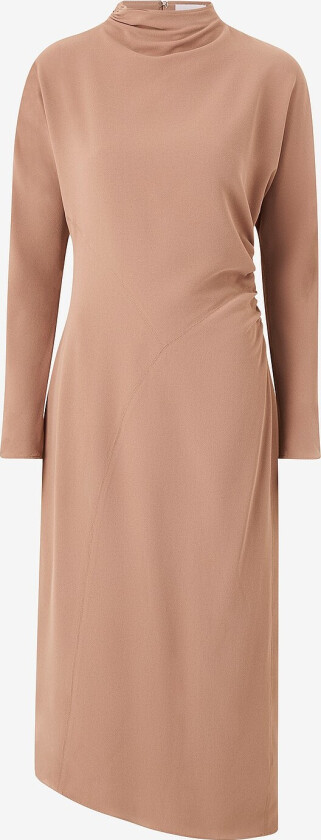 Maxikjole High Neck LS Maxi Dress - Beige