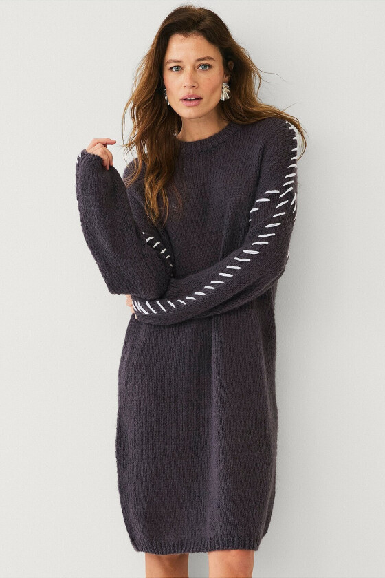 Kjole viChoca New L/S Knit Dress - Grå