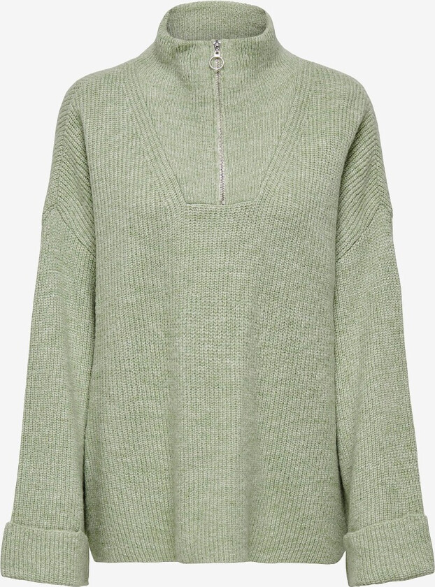 Genser onlMette LS Highneck Zip EX Knt - Grønn
